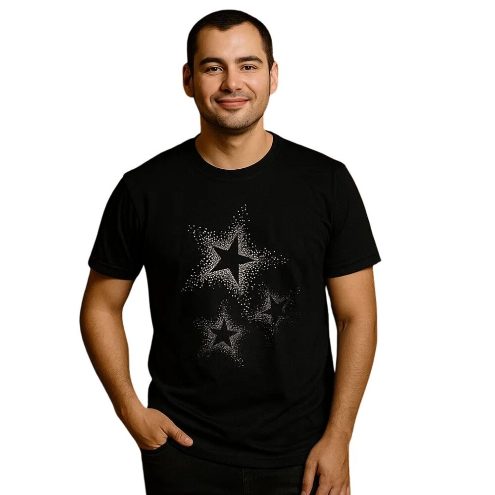 Theater Star Graphic T Shirt Size 2XL Black Cotton Short Sleeve Top